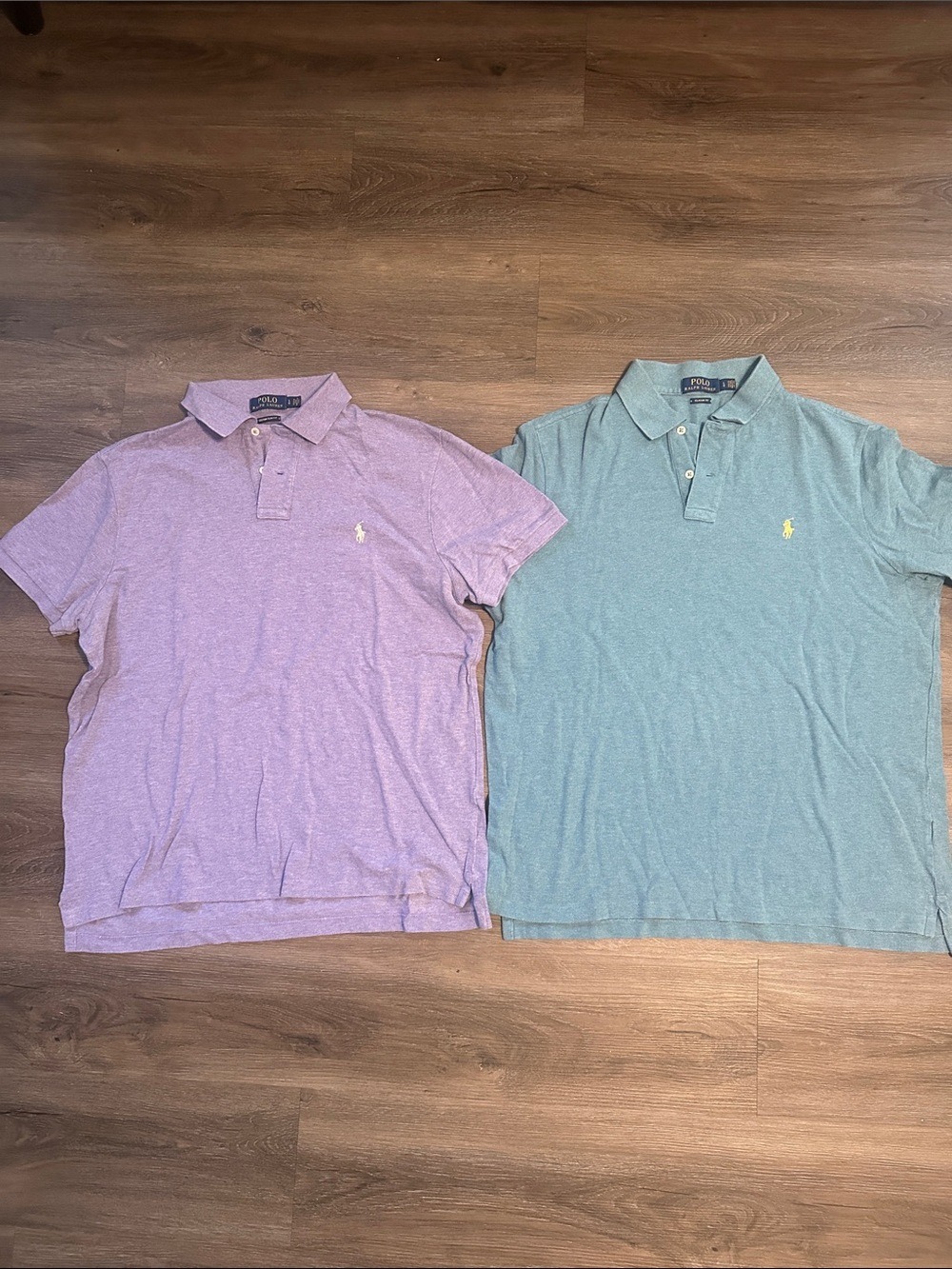 Polo by Ralph Lauren Men’s Lavender and Teal Heather Polo Shirts Large